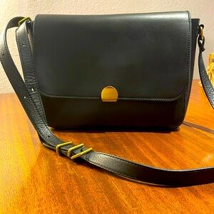 Madewell Black "The Abroad" Leather Crossbody Bag